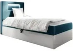 Mirjan24 Boxbett, Wei&szlig;, T&uuml;rkis, Holz, 80x200 cm, Schlafzimmer, Betten,