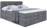 Altdecor Boxspringbett, Dunkelgrau, Holzwerkstoff, H&ouml;he ca. 20 cm, 120x200 cm,