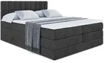 Altdecor Boxspringbett, Schwarz, Holzwerkstoff, H&ouml;he ca. 20 cm, 140x200 cm,
