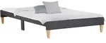 Homestyle4u Polsterbett, Grau, Textil, 140x200 cm, Schlafzimmer, Betten,