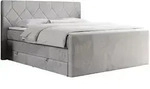 MKS Boxspringbett, Hellgrau, Textil, 2-Sitzer, H4, Rechteckig, 120x200 cm,