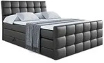 Altdecor Boxspringbett, Schwarz Hochglanz, Holzwerkstoff, H&ouml;he ca. 37 cm,...