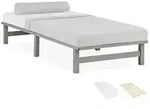Homestyle4u Holzbett, Grau, Holz, Kiefer, 90x200 cm, Schlafzimmer, Betten