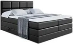 Altdecor Boxspringbett, Schwarz Hochglanz, Holzwerkstoff, H&ouml;he ca. 37 cm, 160x200