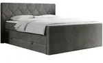 MKS Boxspringbett, Dunkelgrau, Textil, 2-Sitzer, H3, Rechteckig, 120x200 cm,