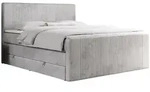 MKS Boxspringbett, Hellgrau, Textil, 2-Sitzer, H3, Rechteckig, 160x200 cm,