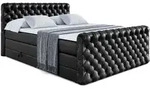 Altdecor Boxspringbett, Schwarz Hochglanz, Holzwerkstoff, H&ouml;he ca. 20 cm, 120x200