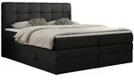 MKS Boxspringbett, Schwarz, Textil, 2-Sitzer, H3, Rechteckig, 160x200 cm,