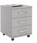 CARO-M&ouml;bel Rollcontainer, Grau, Holzwerkstoff, Mode, 44x58x45 cm,...