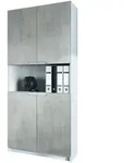 Vladon B&uuml;roschrank, Hellgrau, Holzwerkstoff, 82x184x37 cm, Arbeitszimmer,