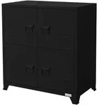 Ml-Design Aktenschrank, Schwarz, Metall, Rechteckig, 40x80.5x75 cm, Arbeitszimmer,