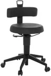Mid.you B&uuml;rohocker, Schwarz, Leder, Lederlook, Drehkreuz, 40x74-86x46 cm,