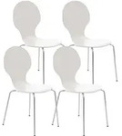 CLP Besucherstuhl, Wei&szlig;, Metall, 43x86x45 cm, Arbeitszimmer, Besucherst&uuml;hle