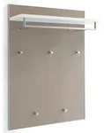 Garderobenpaneel Santina, Wei&szlig;, Taupe, Glas, Holzwerkstoff, 80x109x27 cm, Goldenes