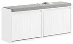 SoBuy Schuhbank, Wei&szlig;, Holzwerkstoff, 100x46x26 cm, Garderobe, Garderobenb&auml;nke,
