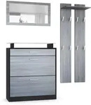 Vladon Garderobe, Anthrazit, Holzwerkstoff, 180x200x23 cm, Garderobe,...