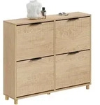 SoBuy Schuhschrank, Eiche, Holzwerkstoff, 100x83x24 cm, Garderobe,...