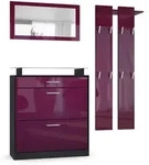 Vladon Garderobe, Brombeere, Holzwerkstoff, 180x200x23 cm, Garderobe,...