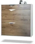 Vladon Schuhschrank, Alteiche, Holzwerkstoff, 85x87x33 cm, Garderobe,