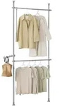 SoBuy Teleskop, Grau, Kunststoff, 113x285x1 cm, Garderobe, Garderobenst&auml;nder