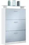 Vladon Schuhschrank, Pastellblau, Holzwerkstoff, 89x128x23 cm, Garderobe,