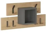 Livetastic Wandgarderobe, Anthrazit, Eiche dunkel, Metall, Holzwerkstoff, 68x32x13