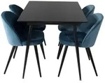 ebuy24 Tischgruppe, Blau, Holzwerkstoff, 4-Sitzer, 90x76x120 cm, Esszimmer,...