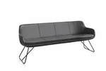 Musterring Sitzbank Tavia, Dunkelgrau, Metall, Echtleder, Rindleder, 4-Sitzer,