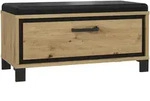Livetastic Garderobenbank, Schwarz, Eiche, Metall, Kunststoff, 1-Sitzer, 1