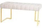 Kayoom Hockerbank, Taupe, Gold, Metall, Kunststoff, 47x48x100 cm, Bsci,...