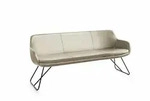 Musterring Sitzbank Tavia, Sand, Metall, Echtleder, Rindleder, 3-Sitzer,...
