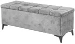 Modante Bettbank, Grau, Kunststoff, 2-Sitzer, 139x58x50 cm, Truhe im Sitz,
