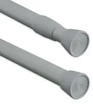 Relaxdays Teleskopstange, Grau, Metall, Kunststoff, 2.5x110 cm, Badezimmer,