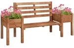 Outsunny Gartenbank,, Braun, Holz, 59x95x184 cm, Gartenm&ouml;bel, Gartenb&auml;nke