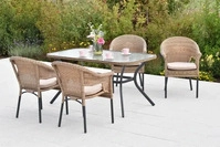 Gardenson GARTENTISCHGRUPPE Graphit, Natur, Beige