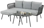 CARO-M&ouml;bel Gartenlounge, Grau, Schwarz, Metall, Mode, Loungem&ouml;bel,
