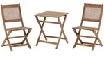Beliani Bistro-Set, Hellbraun, Holz, Balkonm&ouml;bel, Balkonm&ouml;bel-Sets