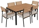 Juskys Gartengarnitur, Braun, Holz, 7, Gartenm&ouml;bel, Gartenm&ouml;bel-Sets