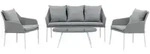 Gardenson Loungegarnitur, Grau, Wei&szlig;, Textil, F&uuml;llung:...