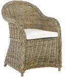 Beliani Gartensessel, Beige, Natur, Wei&szlig;, Naturmaterialien, 1-Sitzer, 54x87x67...