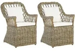 Beliani Gartensessel, Beige, Natur, Wei&szlig;, Naturmaterialien, 2-Sitzer, 60x90x70...