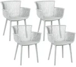 Beliani Gartenstuhl, Grau, Kunststoff, 4-Sitzer, 58x84x45 cm, Gartenm&ouml;bel,