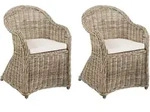 Beliani Gartensessel, Beige, Natur, Naturmaterialien, 56x87x68 cm, Gartenm&ouml;bel,