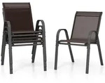 Costway Gartenst&uuml;hle, Braun, Metall, 70x84x56 cm, Gartenm&ouml;bel, Gartenst&uuml;hle,