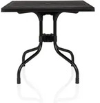 Gardenson Gartenklapptisch, Schwarz, Kunststoff, rechteckig, Rundrohr, 79x73x79 cm,