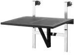 Gardenson Balkonh&auml;ngetisch, Schwarz, Holz, Mahagoni, vollmassiv, rechteckig,