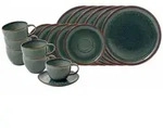 like.Villeroy & Boch Kaffeeservice, Gr&uuml;n, Keramik, 18-teilig, 2x2x2 cm, Essen &