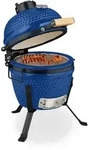 Relaxdays Kamado-Grill, Blau, Keramik, Metall, 56.5 cm, Grills & Outdoor-K&uuml;chen,