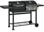 Outsunny Gasgrill, Schwarz, Metall, 54x103x161 cm, Grills & Outdoor-K&uuml;chen,