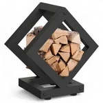DanDiBo Kaminholzregal, Schwarz, Metall, 50x55x30 cm, Kleinm&ouml;bel, Kamine & Zubeh&ouml;r,